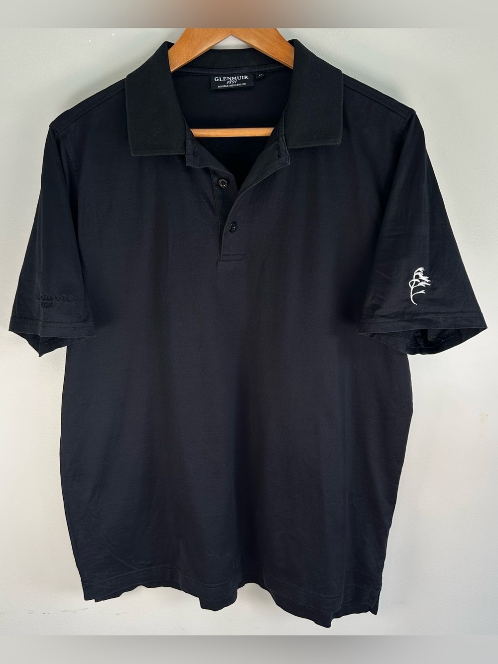 Glenmuir 1891 Men’s Polo Shirt Size M Cotton Double Mercerised Golf Black EUC